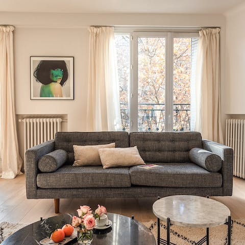 Indulge in some people-watching from the Juliet balconies