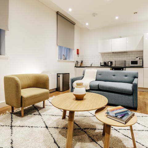 Crash out on the couch after a long day enjoying the best that this vibrant city has to offer