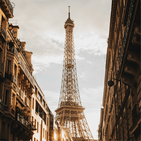 Visit the iconic Eiffel Tower, just a twelve-minute drive away