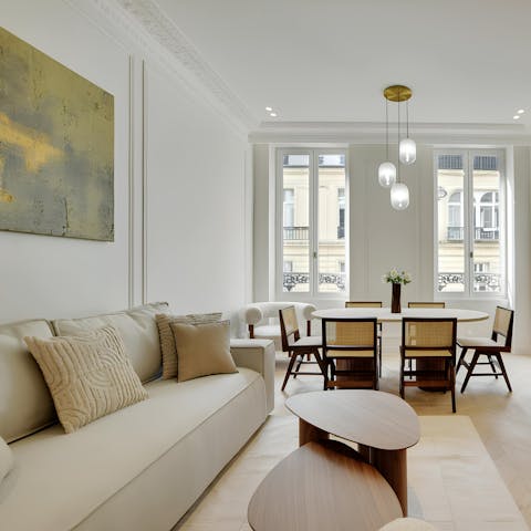 Chill on the sofa in the light-filled living room