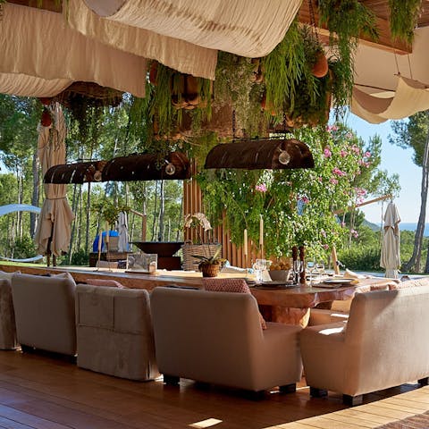 Gather for magical evening drinks and meals on the terrace