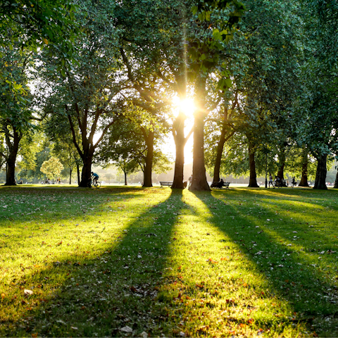 Stroll around Hyde Park on a sunny afternoon, just ten minutes away