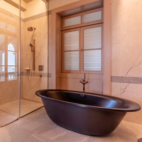 Indulge in a pamper session from one of the spa-like bathrooms