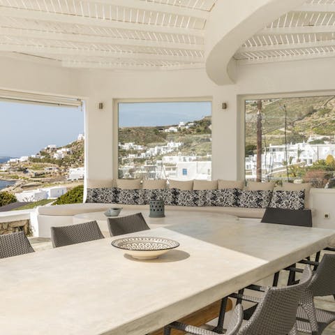 Light the barbecue and gather for sunset drinks on the terrace