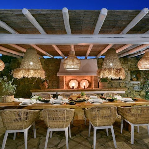 Sit outside for supper in the warm evening air