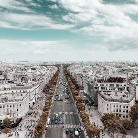 Shop in the designer boutiques of the Champs-Élysées, just an eight-minute walk away