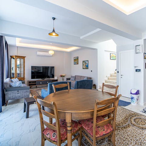 Serve some local baklava and Turkish delight at the dining area