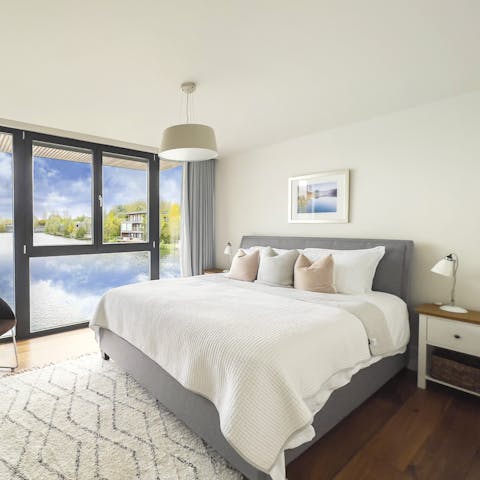 Wake up to magnificent lake views each morning
