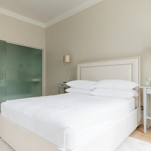Bank a dreamy night's sleep in the luxurious, king-sized bed