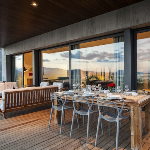 Eat al fresco in the stylish outdoor dining area