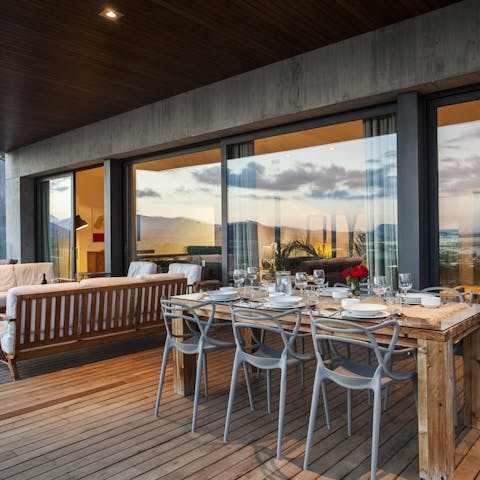 Eat al fresco in the stylish outdoor dining area