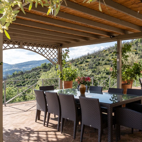 Enjoy leisurely meals alfresco, prepared by a private chef