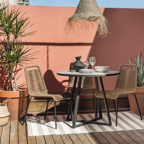 Chill on the suntrap terrace