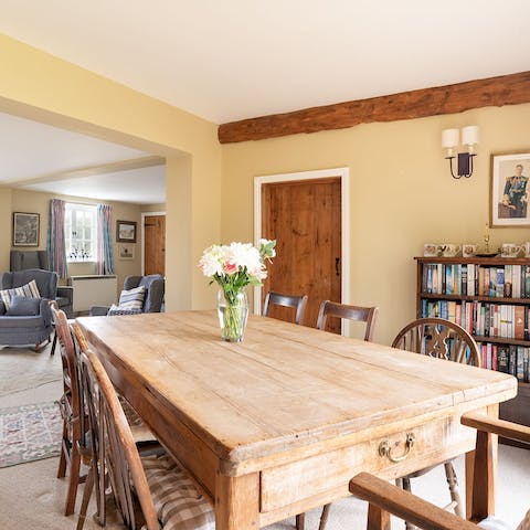 Gather around the dining table for family dinners and board games at home