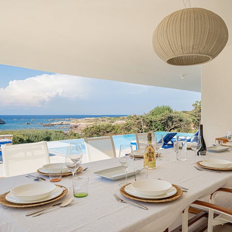 Start the day with a typical Sardinian breakfast in the shade of the terrace