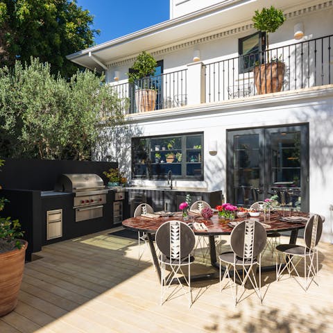 Fire up the barbecue for alfresco lunches on the decked terrace
