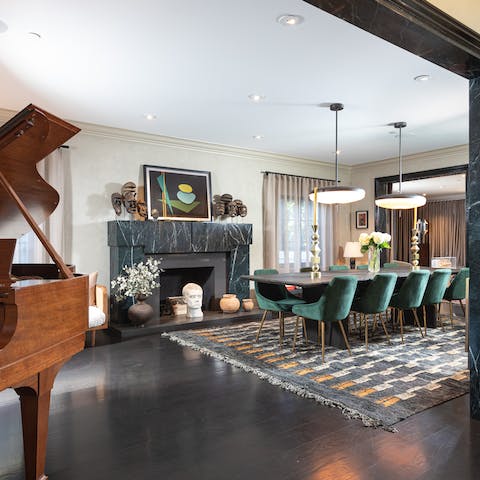 Entertain your group in the Moroccan-inspired living and dining areas