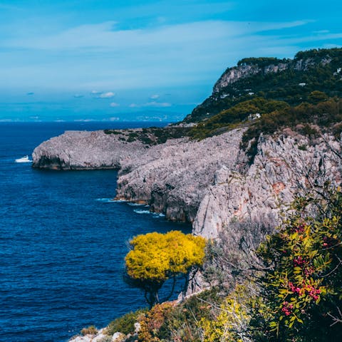 Pack a beach bag and explore the beautiful coast of Anacapri