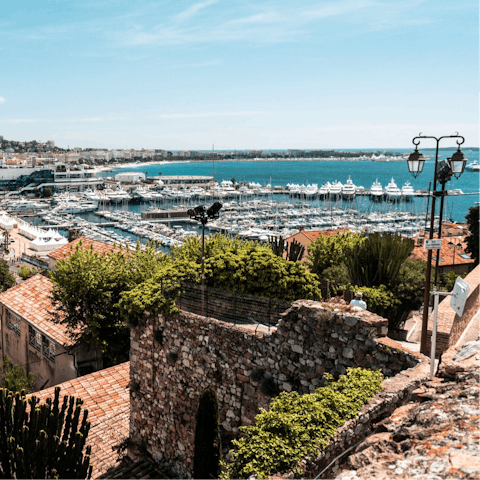 Stay just a short walk from the Croisette Beach