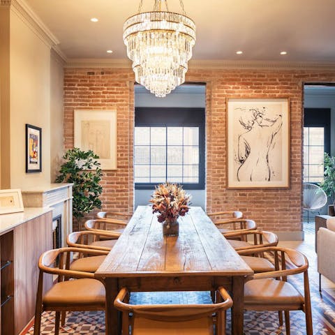 Share dinner and drinks in stylish surroundings