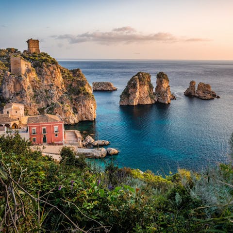 Discover Sicily and visit the nearby Tonnara di Scopello Beach