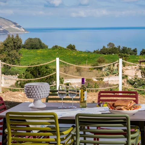 Take in the serene sea views from the private terrace