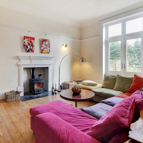 Spend cosy evenings relaxing with drinks by the fire