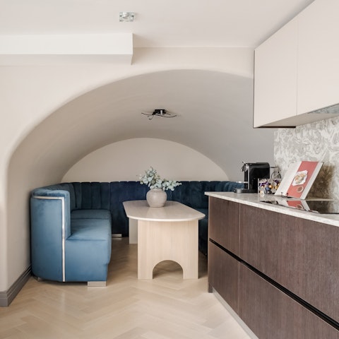 Tuck into a sociable meal in the dining nook