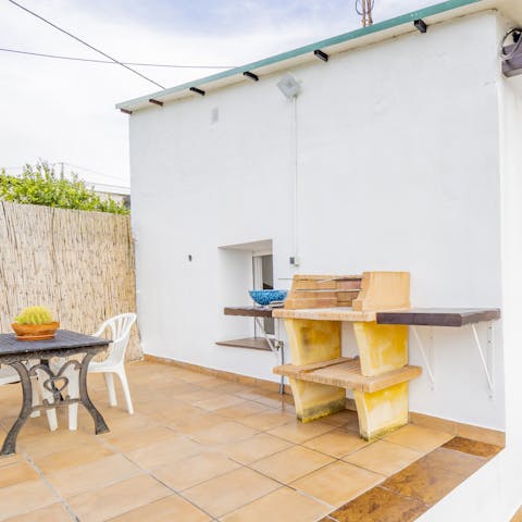 Get the brick grill going for a barbecue feast outside