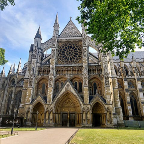 Visit beautiful Westminster Abbey, a short walk away