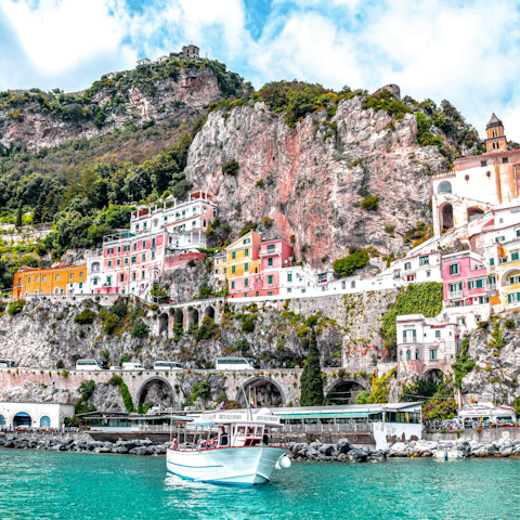 Explore the colourful coastline – Amalfi is only a ten-minute drive away
