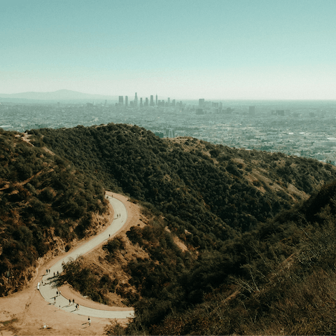 Go for a hike in Runyon Canyon, a five-minute drive away
