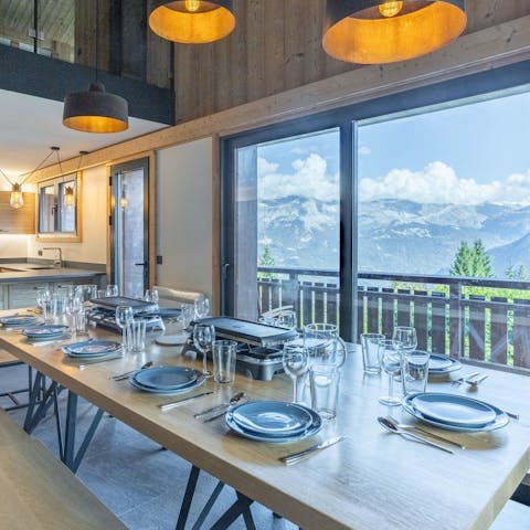 Admire the incredible views while dining at home