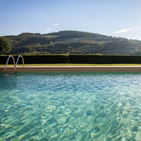 Soak up the views from the hilltop pool