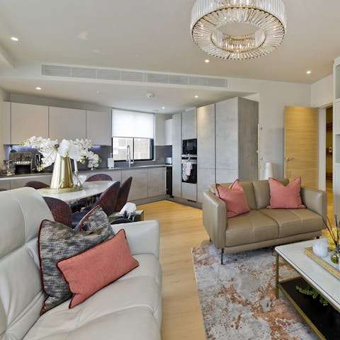 Unwind amid the luxe decor of this apartment