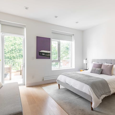 Enjoy your morning coffee out on the terrace connected to the main bedroom