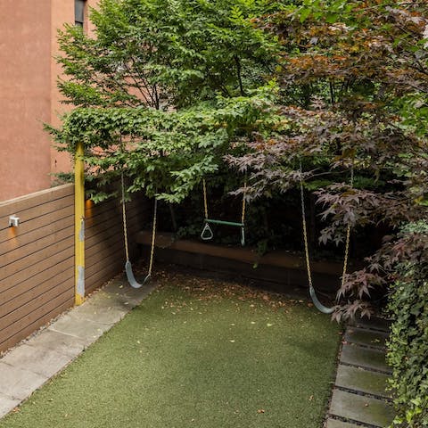 Find some time to yourself on the garden's swings