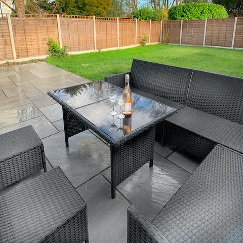 Enjoy alfresco drinks together on the patio on warm evenings