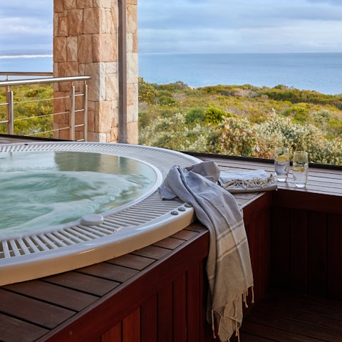 Enjoy front-row views of whale activity from the jacuzzi