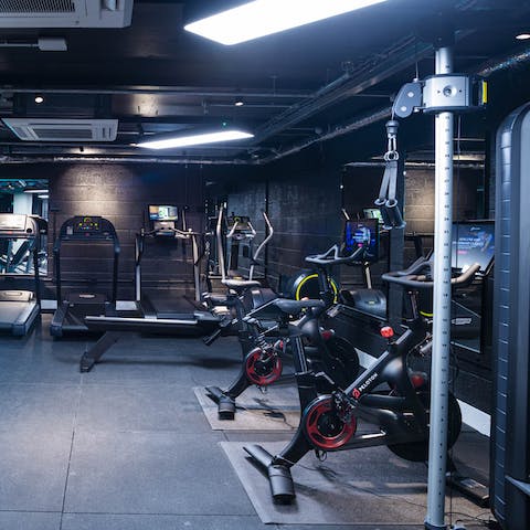 Bank a spin session in the shared gym