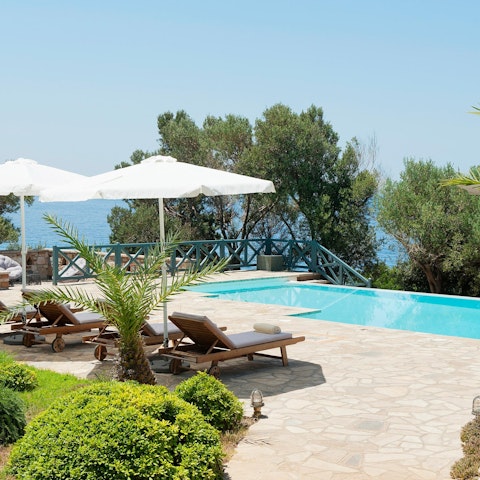 Splash around in the swimming pool or soak up the sun