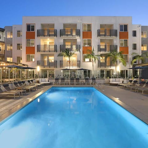 Take a refreshing evening dip in the communal pool