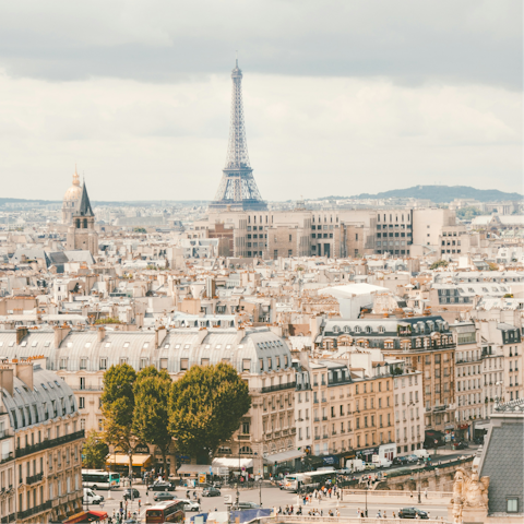 Wander across Paris and discover the iconic Eiffel Tower