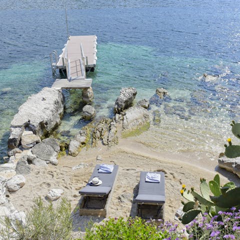 The lovely Kerasia Beach is just a 5 minute walk away