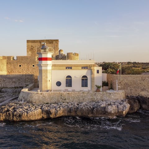 Stay in a unique converted lighthouse in charming Brucoli fishing village