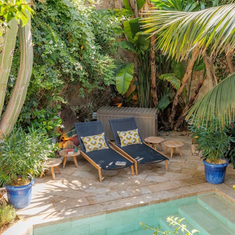 Relax in the tropical surroundings of the garden