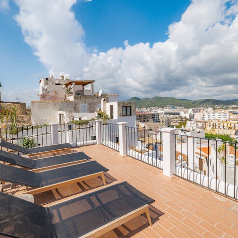 Head up to the sun loungers and enjoy panoramic views over the town
