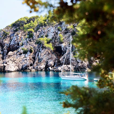 Explore Ibiza's stunning beaches, just a stroll away