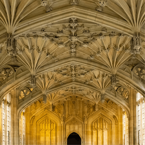 Visit the Bodleian Library, a twenty-four-minute walk away
