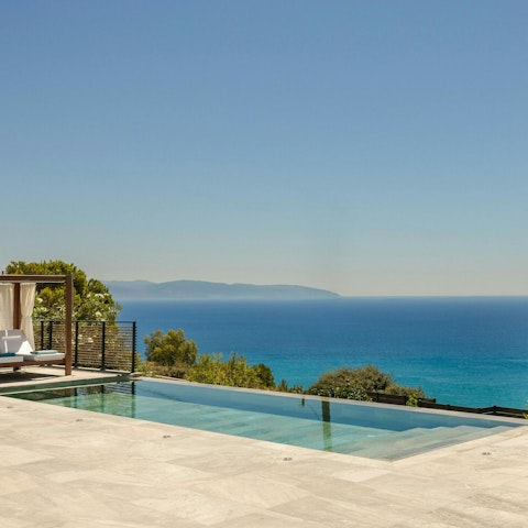 Enjoy the stunning sea views while swimming in the pool